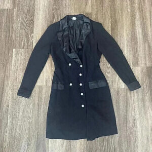 Womens Venus Black Pearl Button Pea Coat - 6